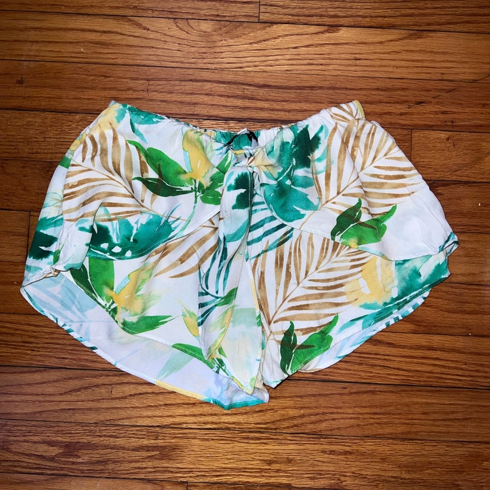 Tropical print casual shorts XS